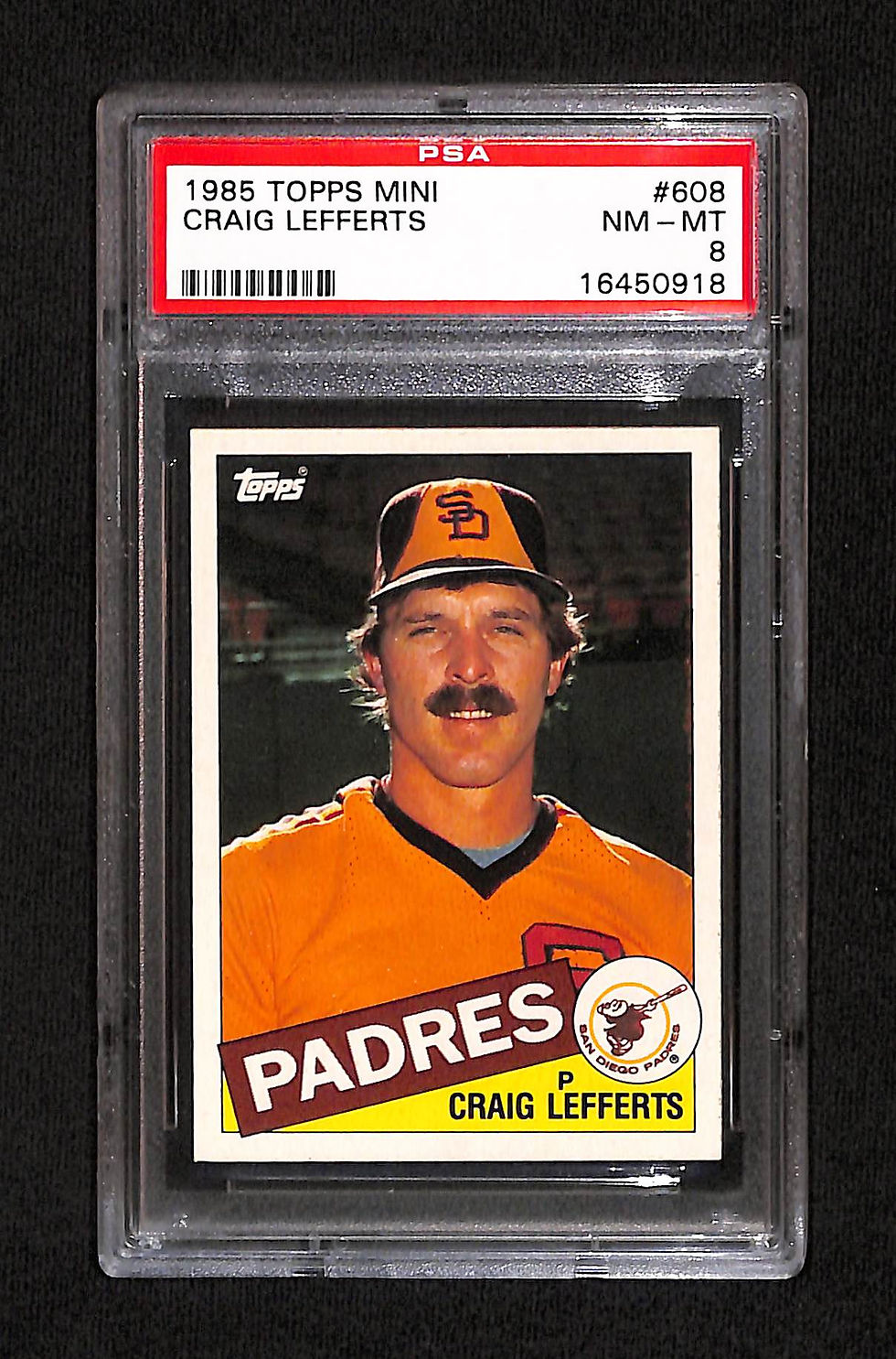 Craig Lefferts 1985 Topps Mini /100 #608 PSA 8