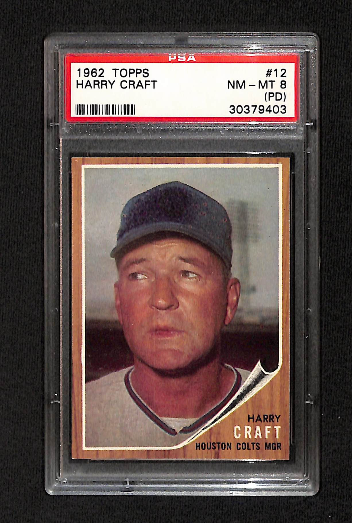 Harry Craft 1962 Topps #12 PSA 8 (pd)
