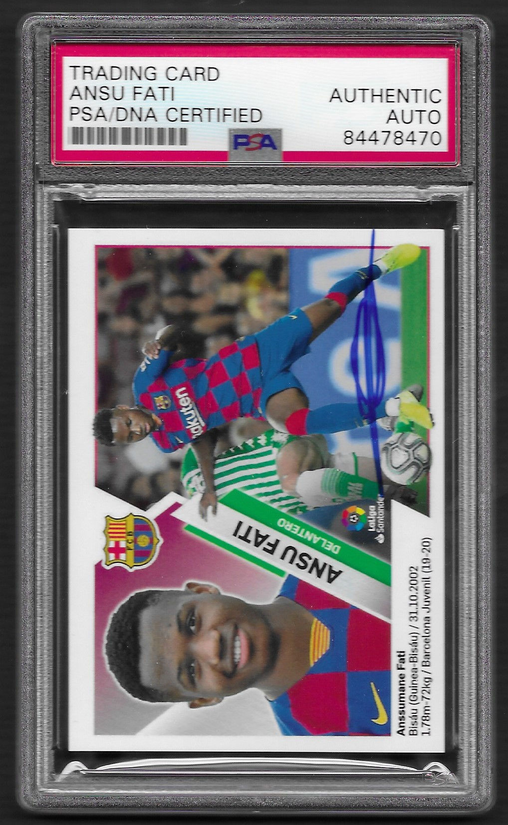 Ansu Fati 2019-20 Panini Colecciones Este La Liga RC Auto #13BIS PSA/DNA A