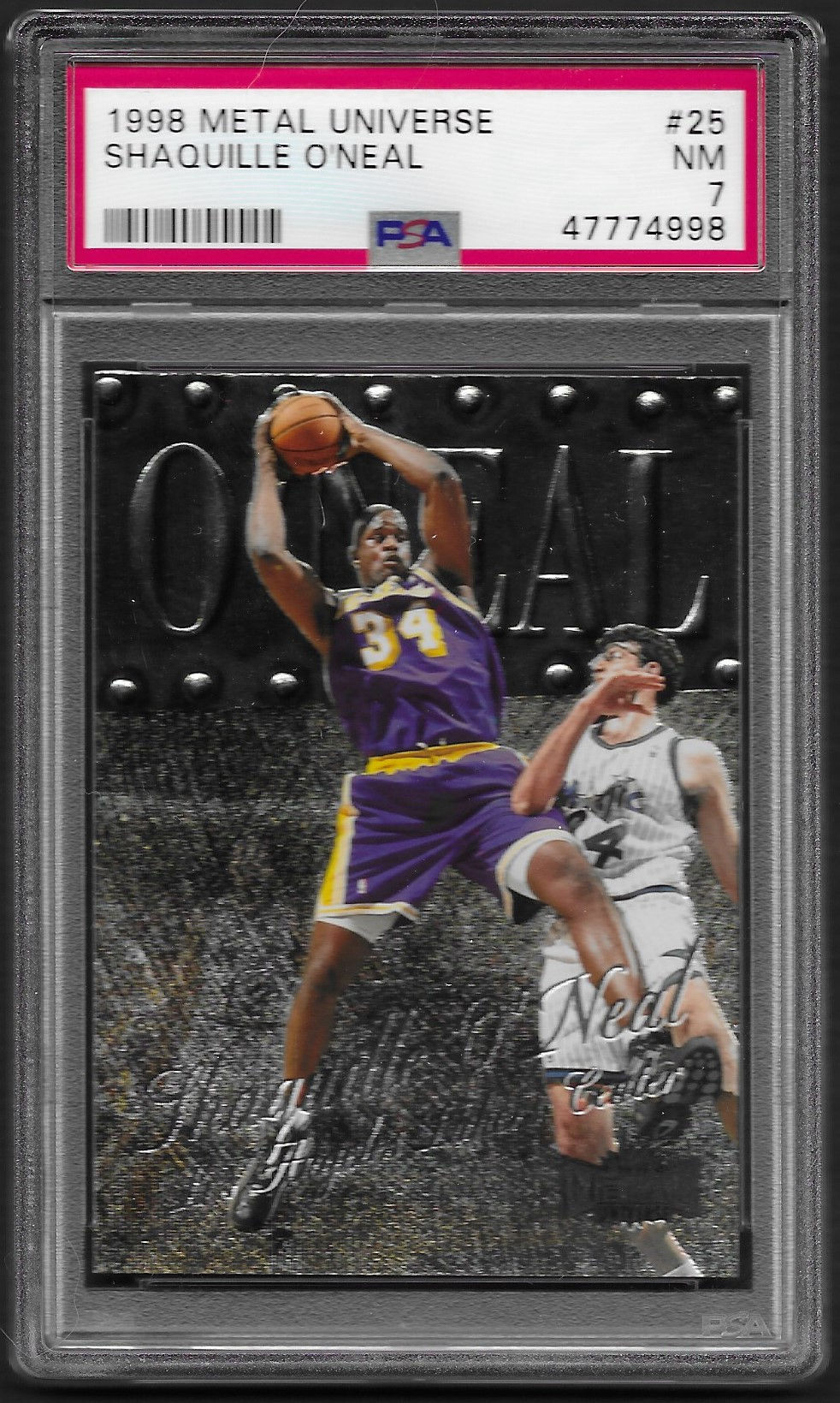 Shaquille O'Neal 1998 Metal Universe #25 PSA 7