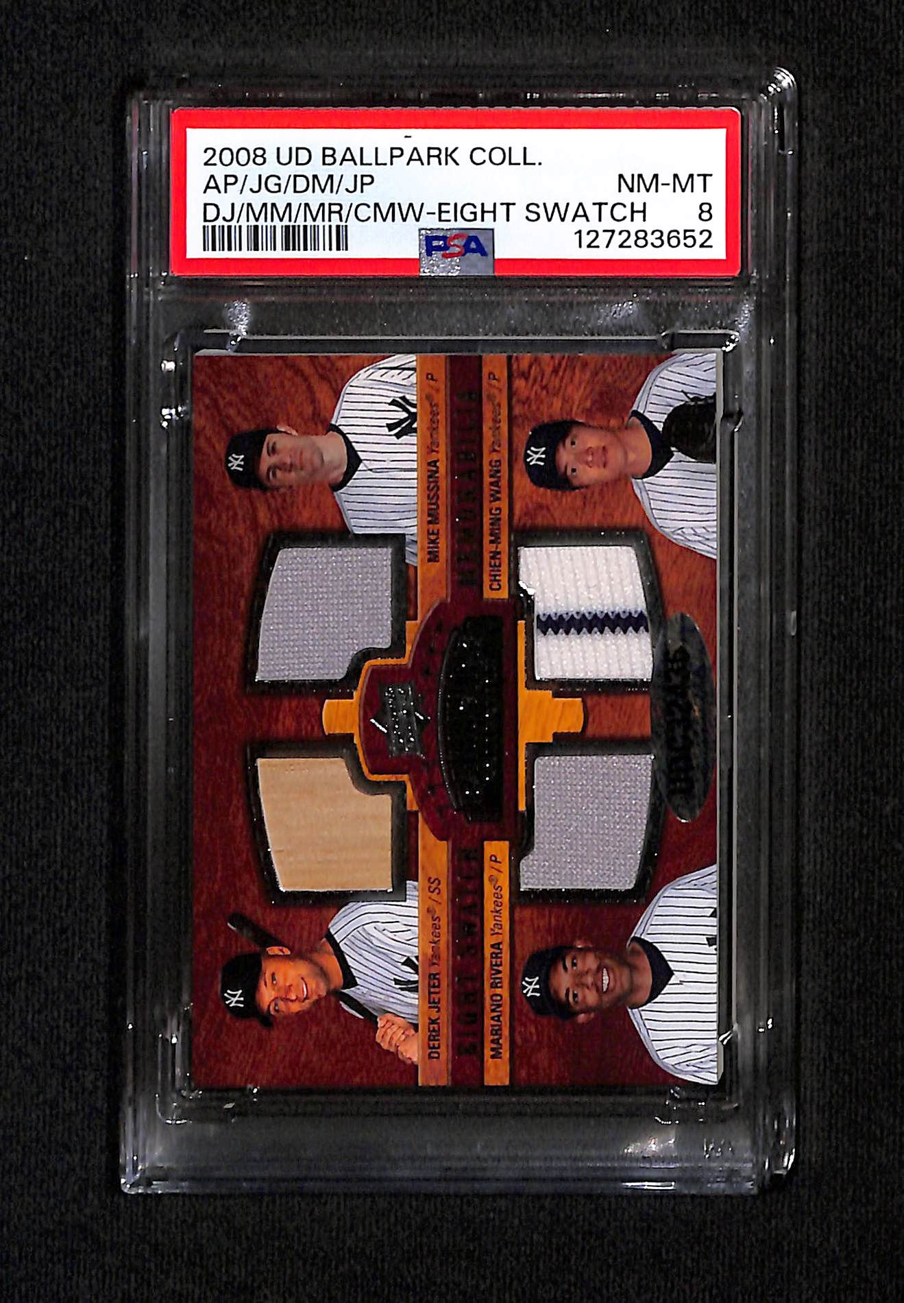 Derek Jeter 2008 UD Eight Swatch Ballpark Collection PSA 8