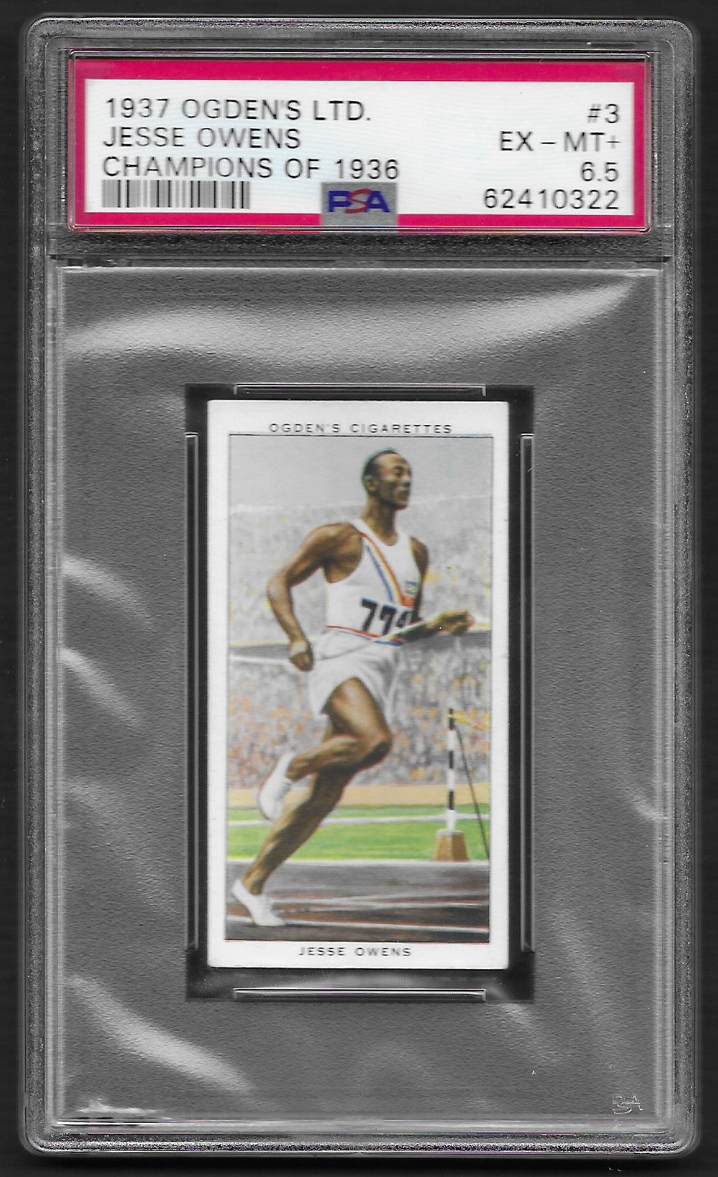 Jesse Owens 1937 Ogden's LTD. Champions of 1936 #3 PSA 6.5