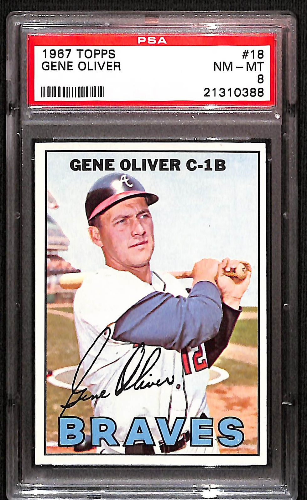 Gene Oliver 1967 Topps #18 PSA 8