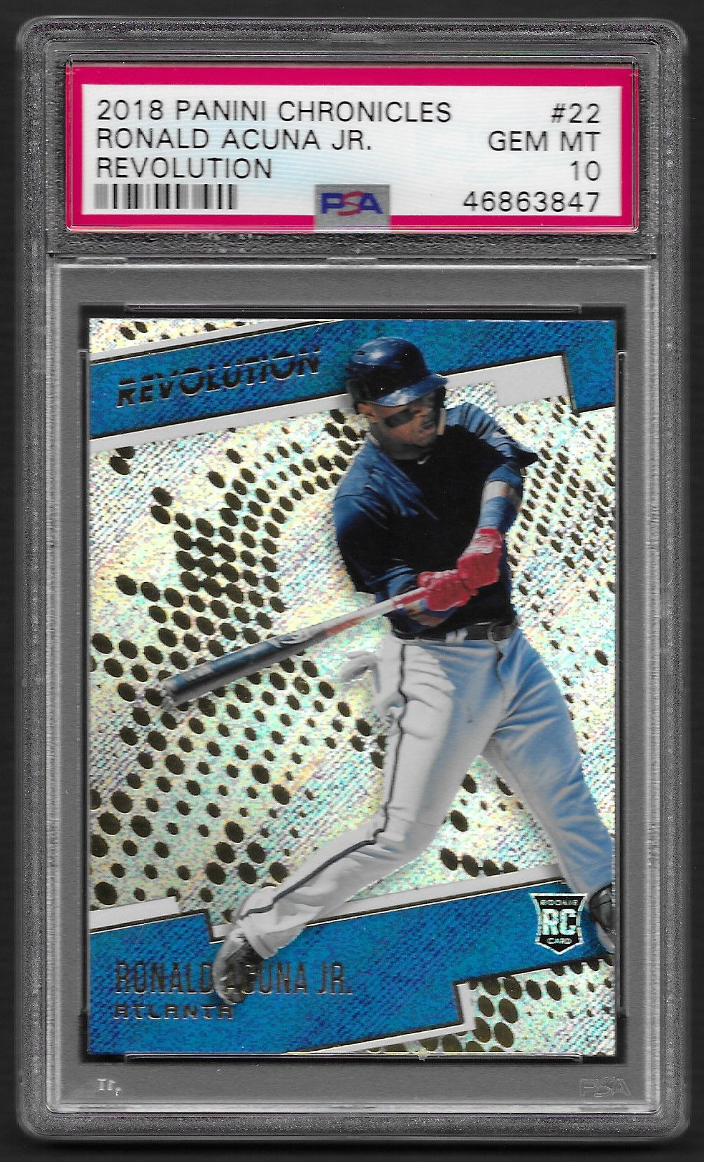 Ronald Acuna 2018 Panini Revolution Rapture #22 PSA 10