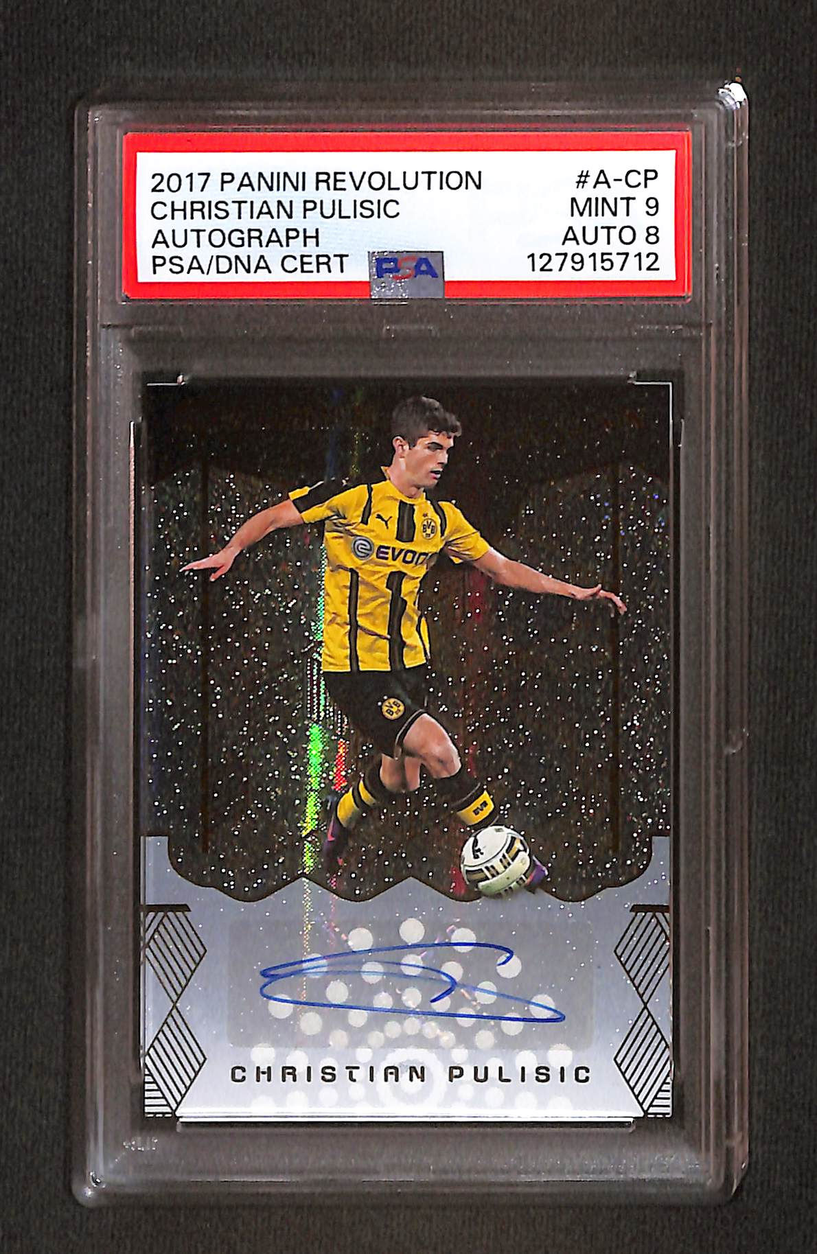 Christian Pulisic 2017 Panini Revolution Auto #A-CP PSA 9/PSADNA 8
