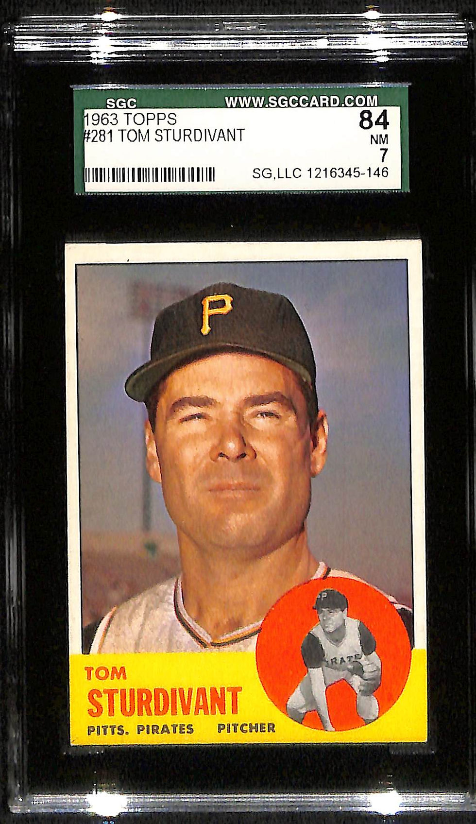 Tom Sturdivant 1963 Topps #281 SGC 7