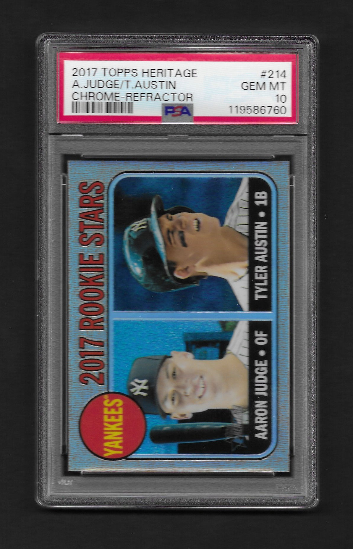 Aaron Judge 2017 Topps Heritage Chrome Refractor 562/568 #214 PSA 10