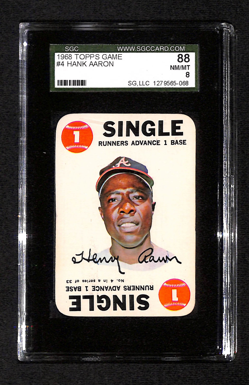 Hank Aaron 1968 Topps Game #4 SGC 8