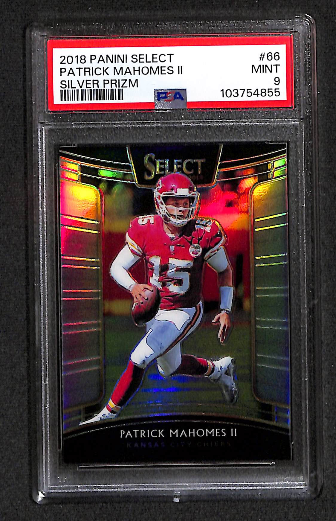 Patrick Mahomes II 2018 Panini Select Silver Prizm #66 PSA 9