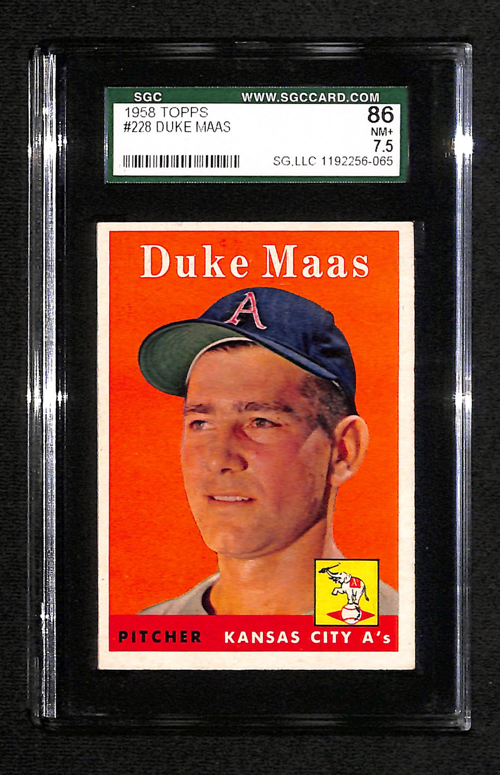 Duke Maas 1958 Topps #228 SGC 7.5
