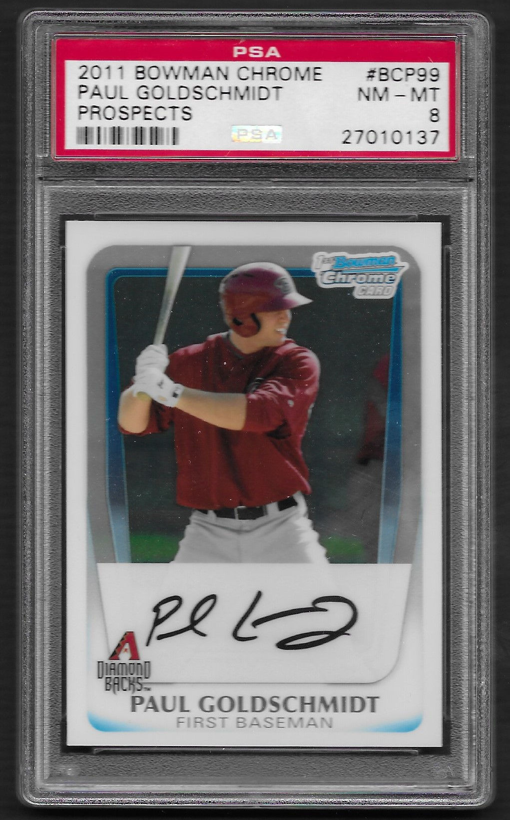 Paul Goldschmidt 2011 Bowman Chrome #BCP99 PSA 8