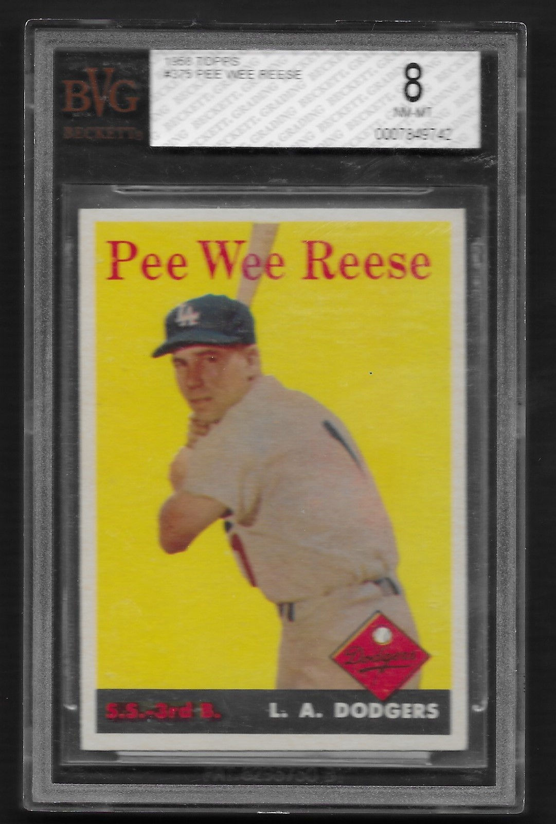 Pee Wee Reese 1958 Topps #375 BVG 8