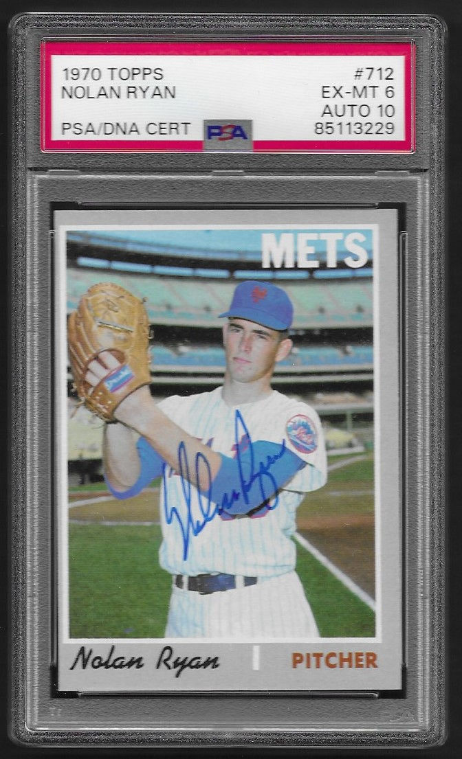Nolan Ryan 1970 Topps #712 Auto/Signed PSA 6/PSADNA 10