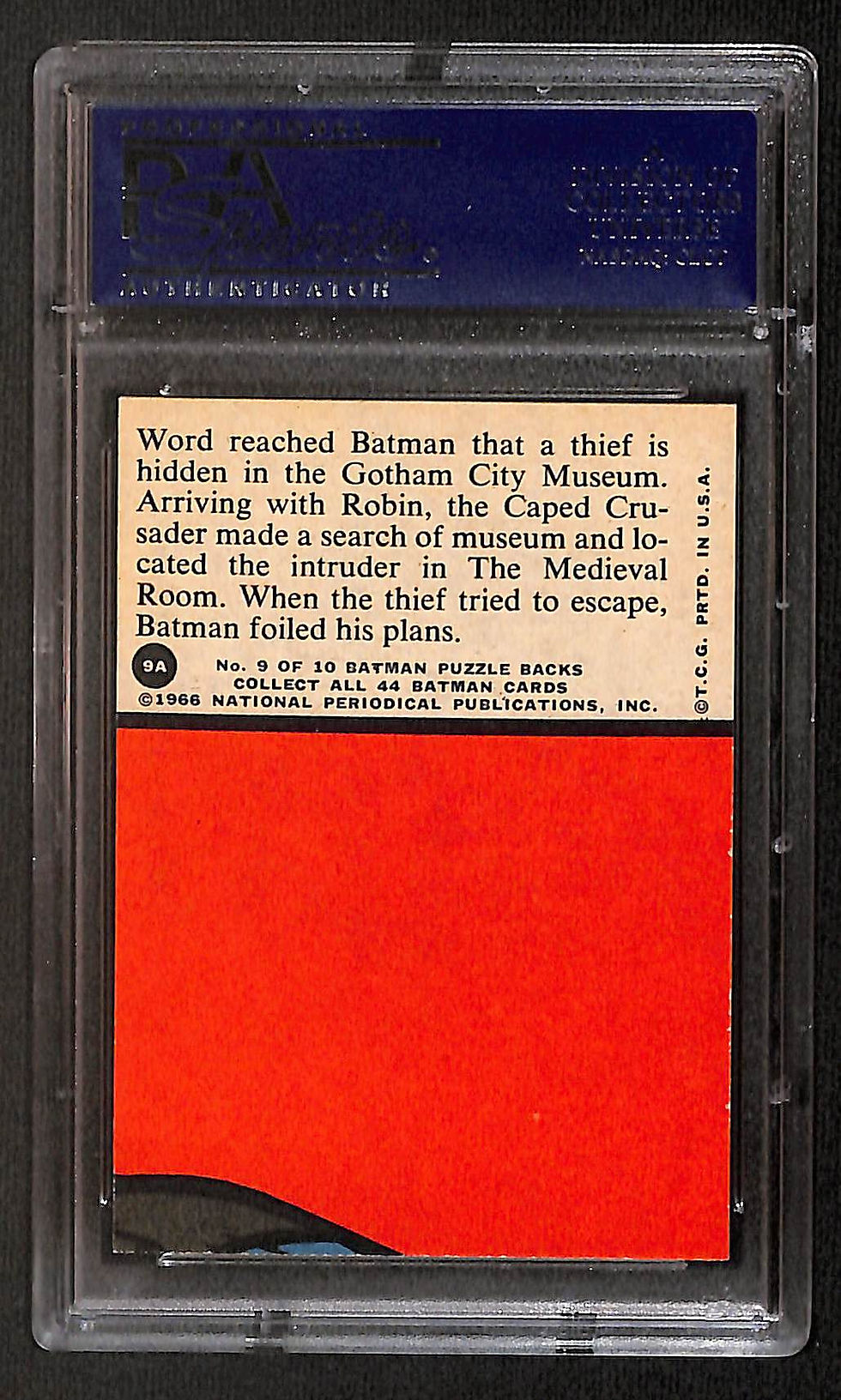 Miniatura: Batman 1966 A Series Knighting a Thief #9A PSA 5 Back