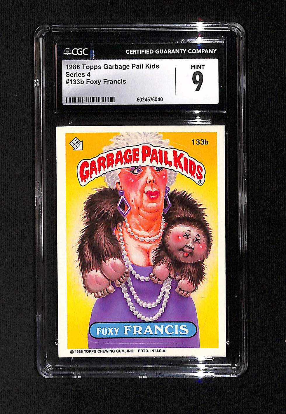1986 Topps Garbage Pail Kids Series 4 Foxy Francis #133b CGC 9