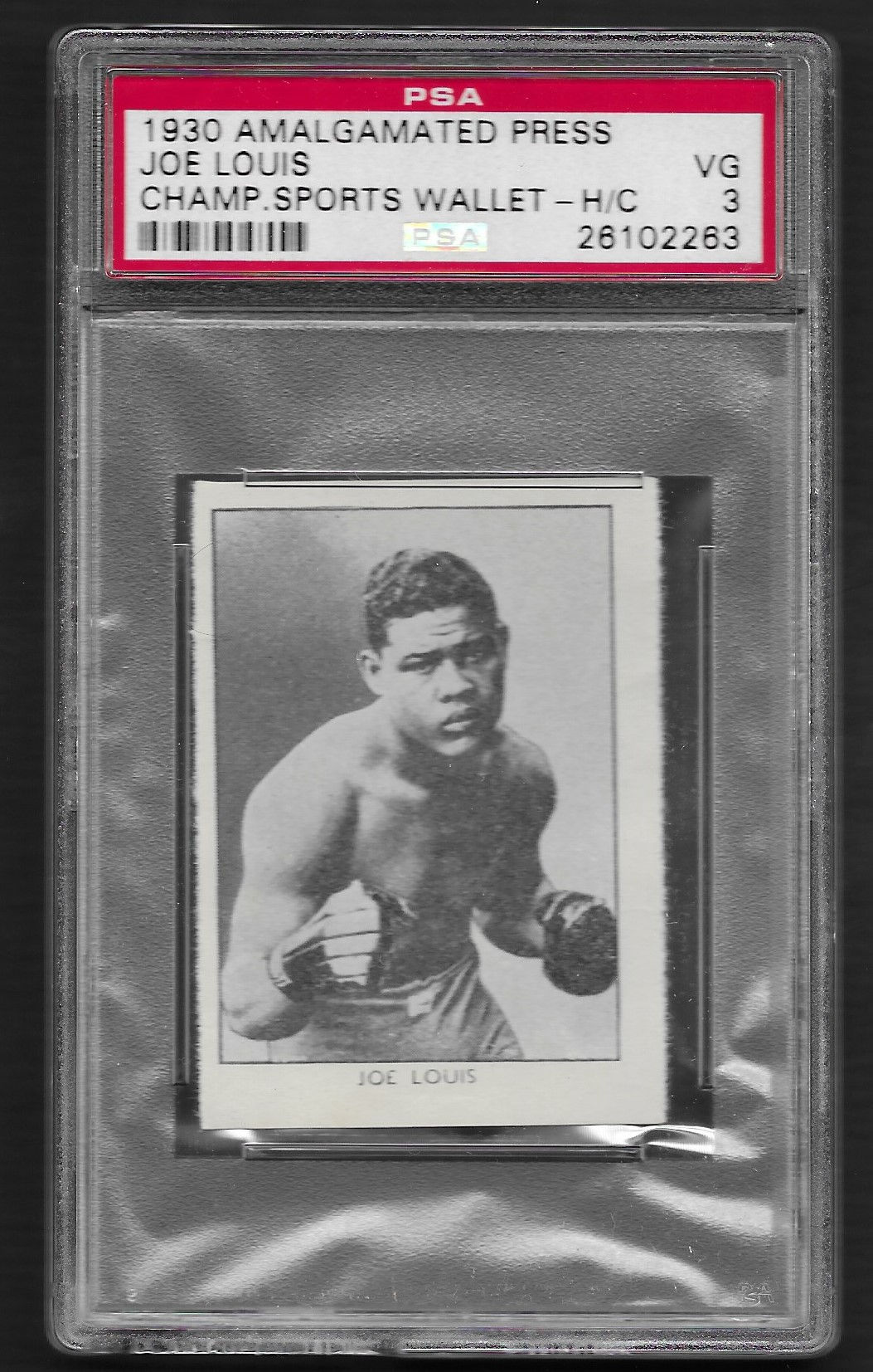 Joe Louis 1930 Amalgamated Press Champion Sports Wallet PSA 3