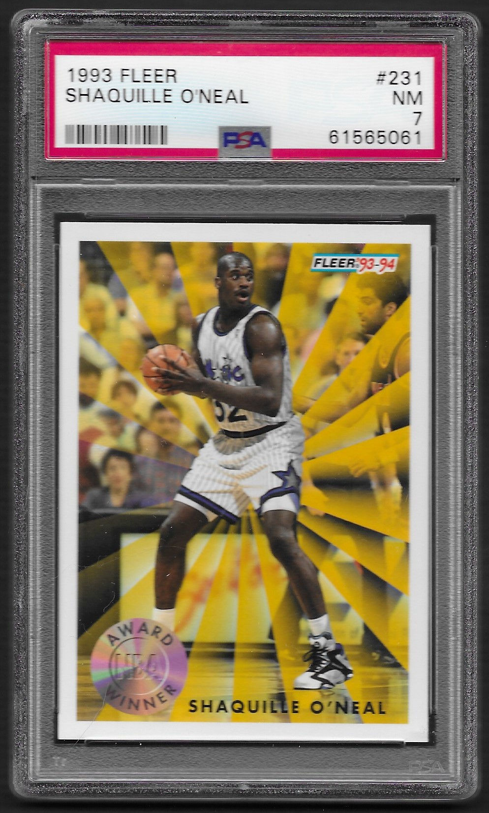 Shaquille O'Neal 1993 Fleer #231 PSA 7