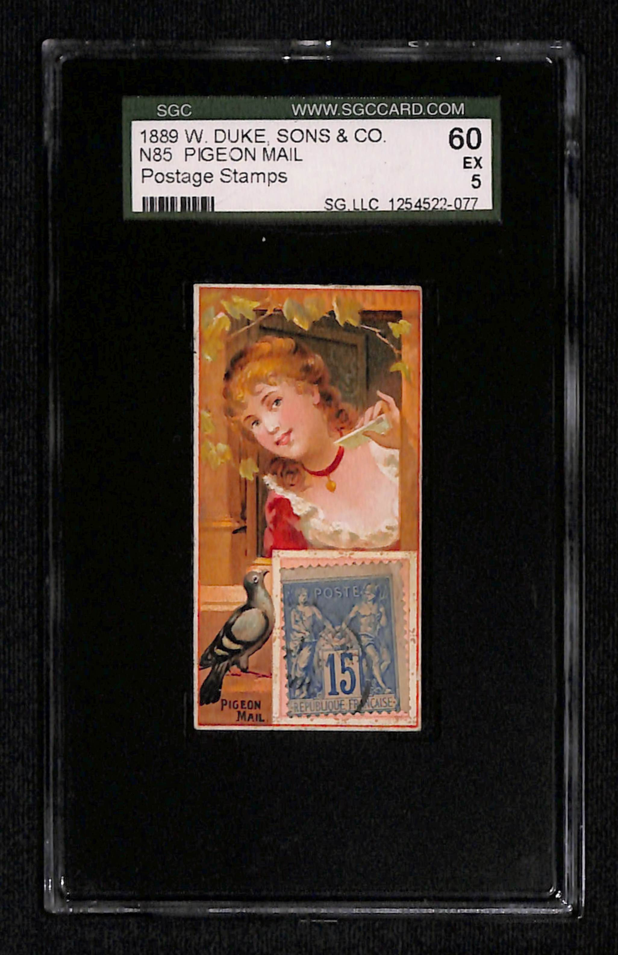 Pigeon Mail 1889 W. Duke, Sons & Co. Postage Stamps N85 SGC 5