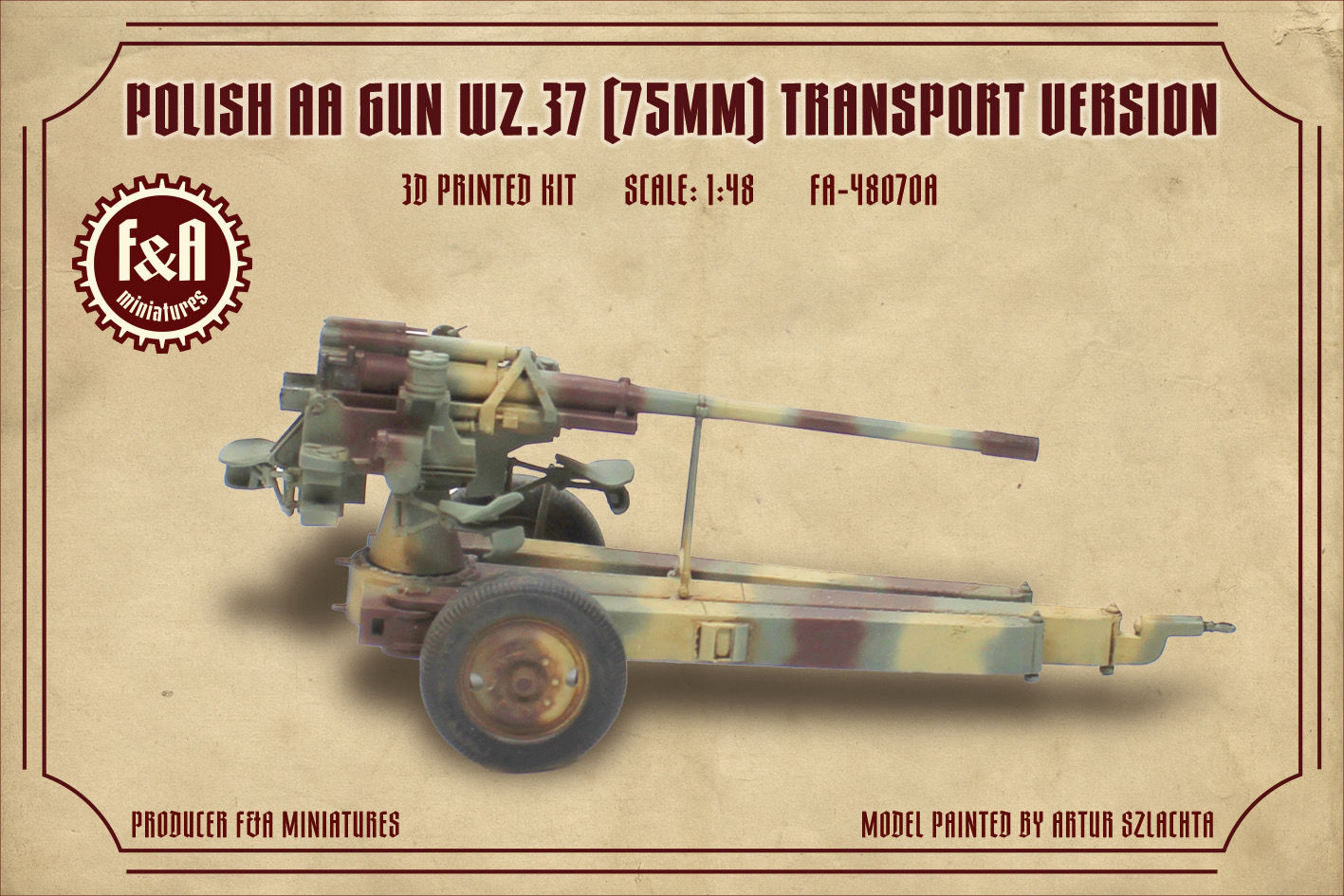 Polish AA Gun WZ.37 (75mm) transport version 1:48