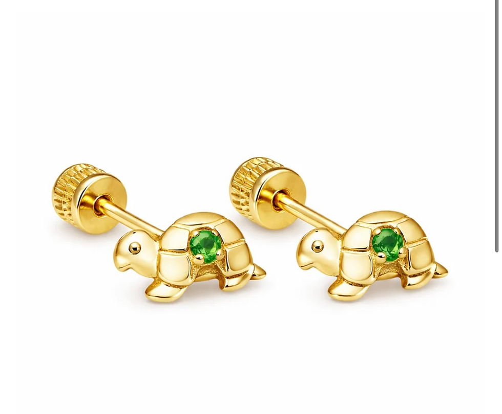 Thumbnail: 10k turtle earrings screw earrings