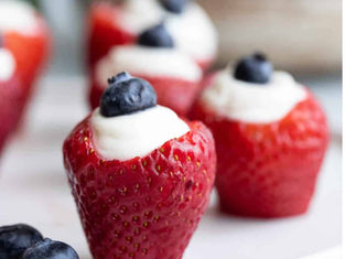 Fourth of July Cheesecake Filled Strawberries