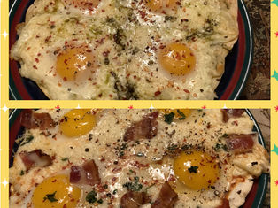 Keto Pizza with Eggs for Breakfast