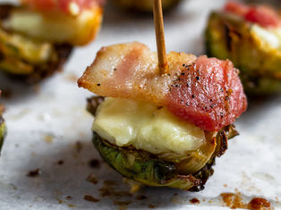 Keto Brussels Sprouts Bacon Blue Cheese Bites
