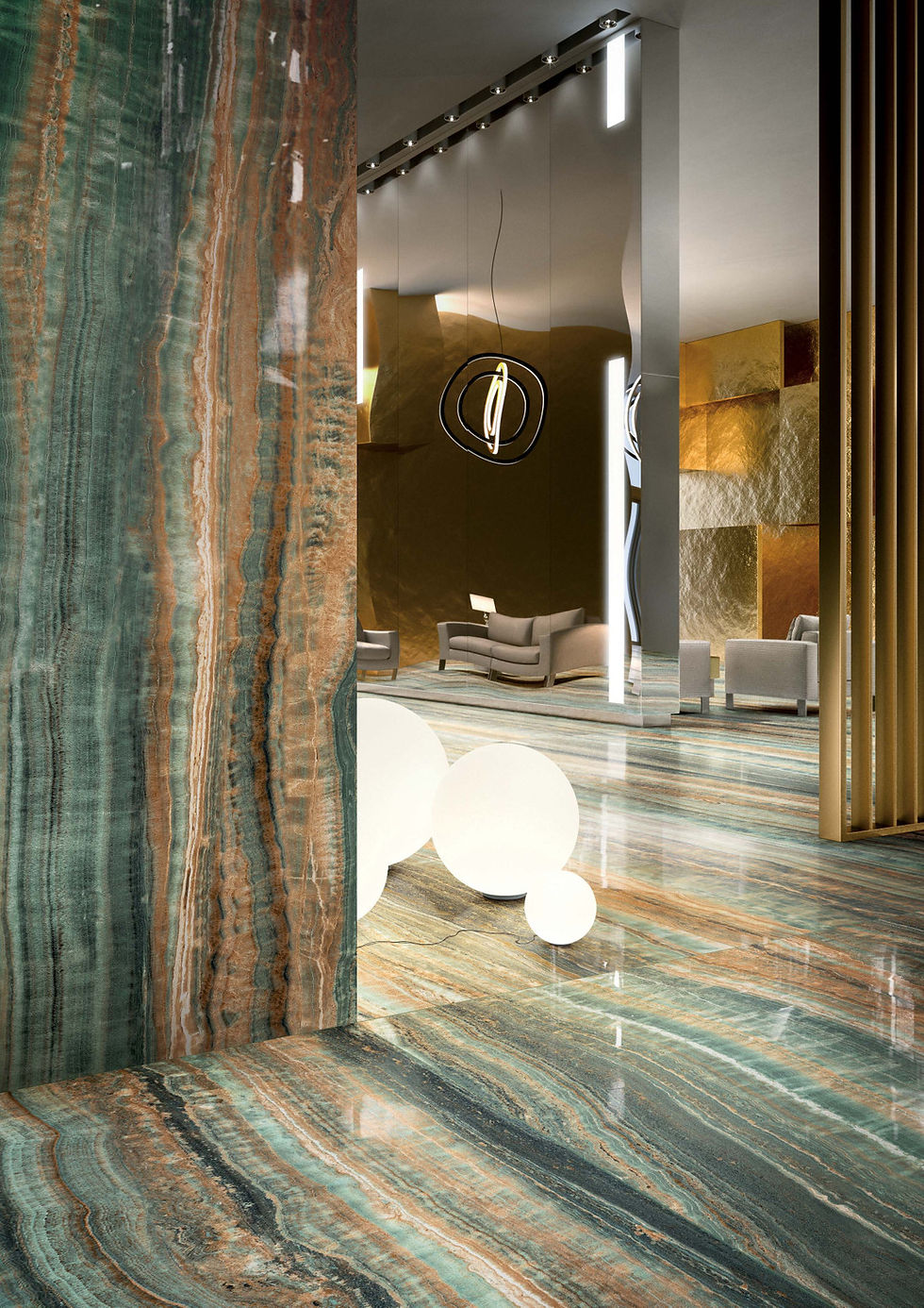 Miniatura: Luxury Design - Eccentric Luxe - Mint, Glossy 120x280x0,6 cm
