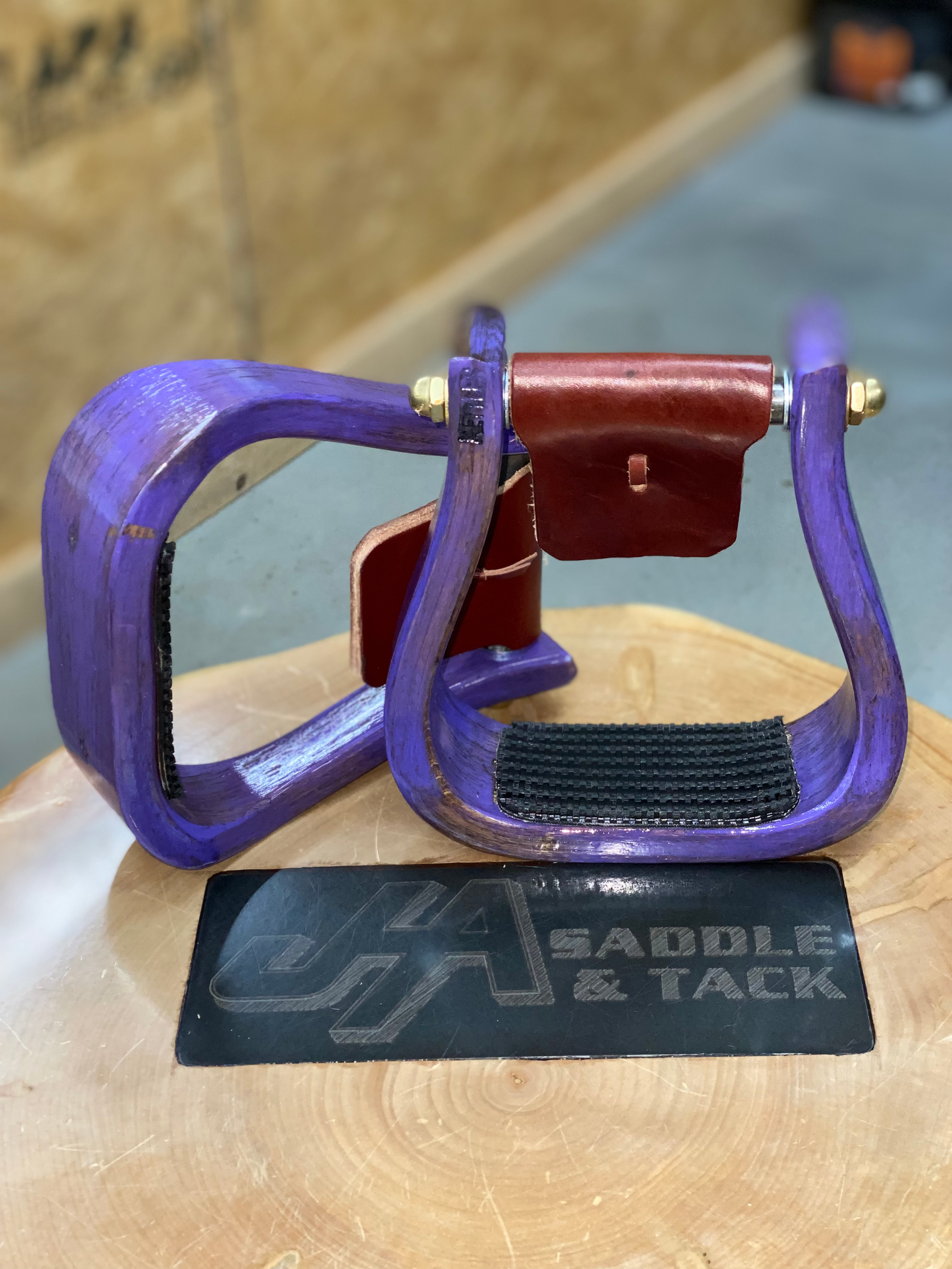Nettles Stirrups -Designer 2" Gripper Barrel Racer - Purple