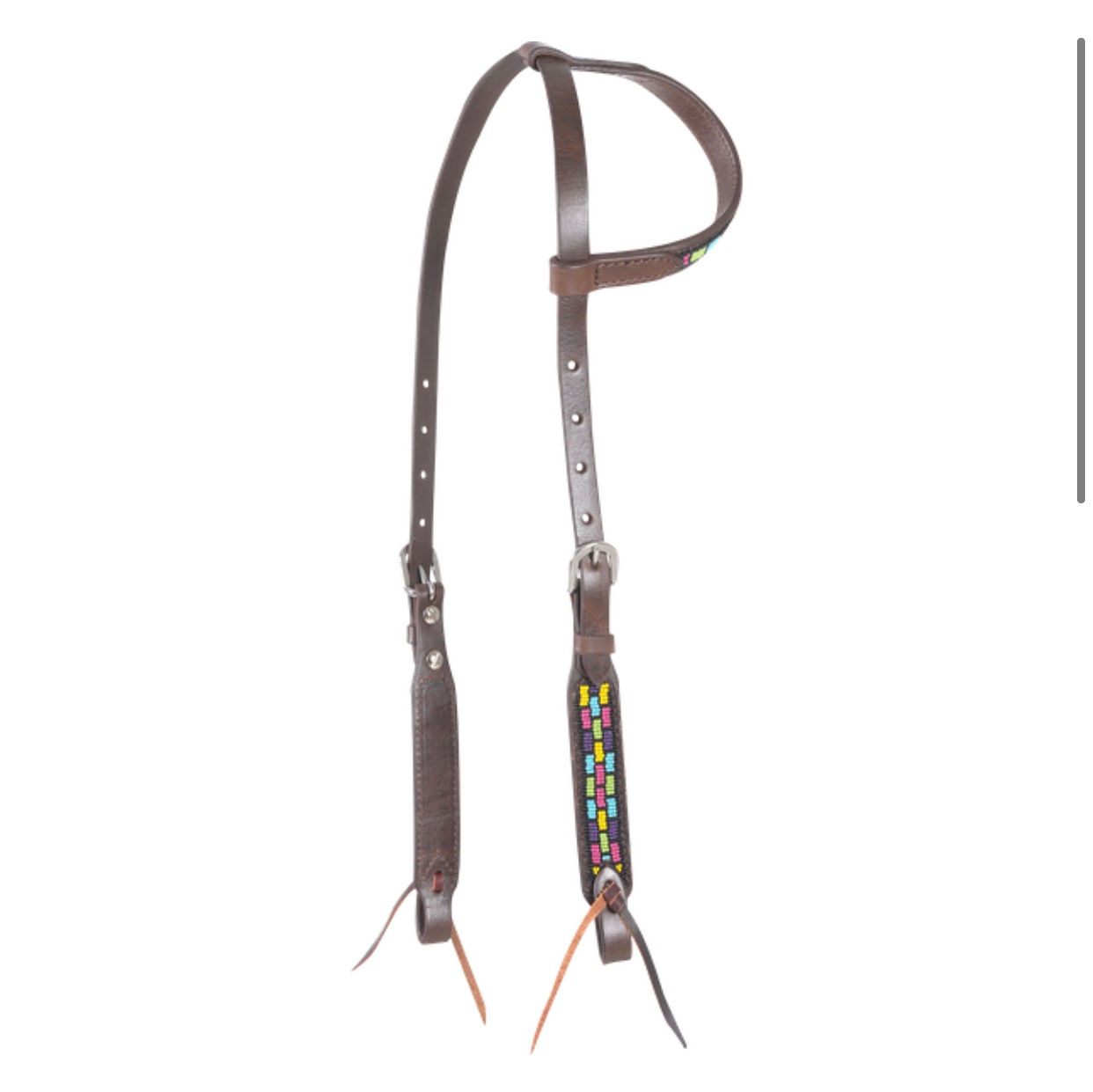 CASHEL - BEADED SLIP EAR HEADSTALL - Style: CUBIC Color: ROSWELL