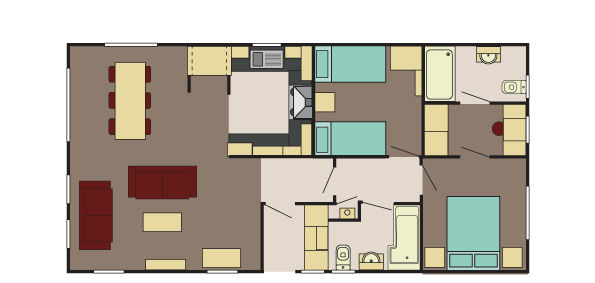 Miniatura: Brentwood 2 Quartos (74,32 m²) UK29