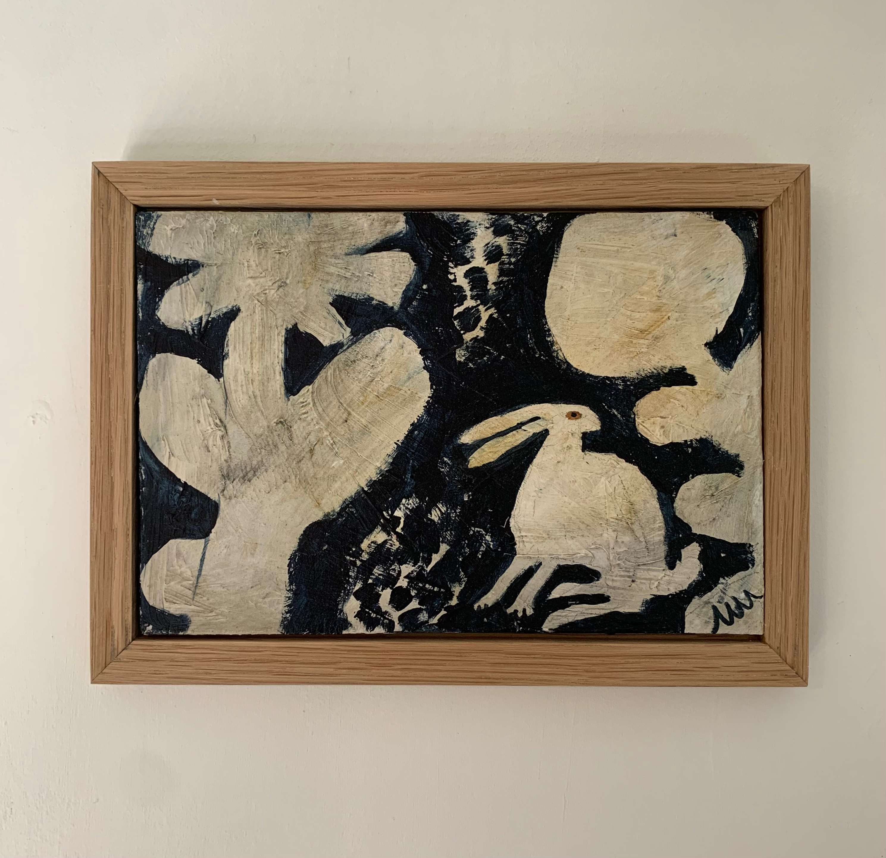 Sun and moon flower with white hare