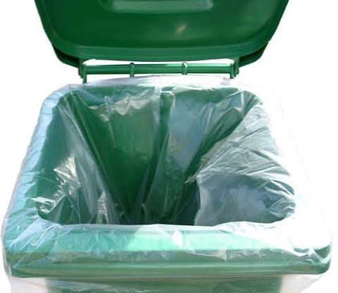 trolley bin liner in use