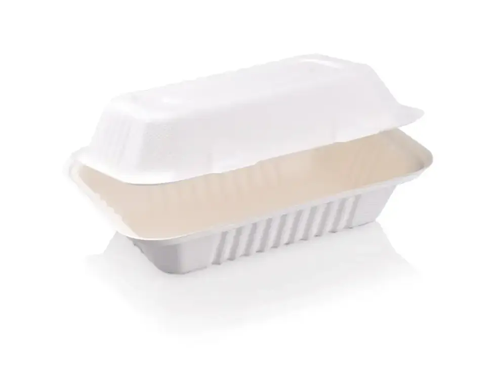 1000ml 1 Compartment Rectangular Takeaway Box made from sugarcane fibre