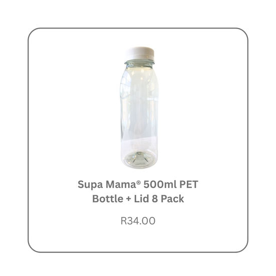 Supa Mama® 500ml Bottle and Lid 8 Pack