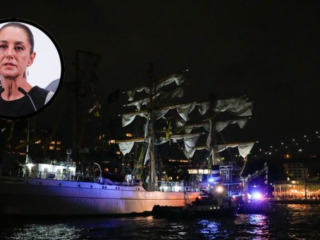 Fallecen dos marinos mexicanos tras choque del Buque Cuauhtémoc contra el Puente de Brooklyn; Sheinbaum expresa condolencias