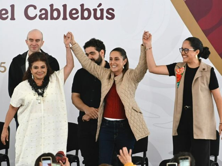 Claudia Sheinbaum da banderazo a la Línea 4 del Cablebús que conectará Tlalpan y Coyoacán