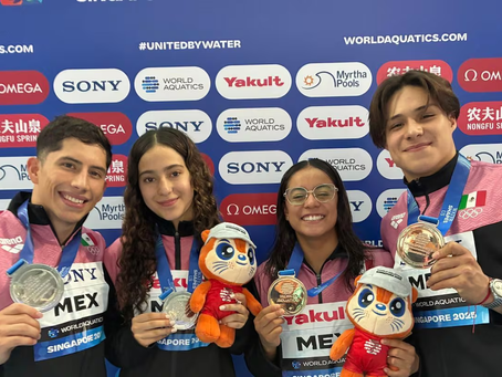 México gana medalla de plata en prueba mixta de clavados en el Campeonato Mundial de Deportes Acuáticos