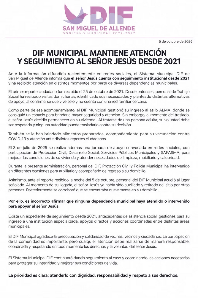 Por qué el DIF de San Pancho sigue al señor Jesús desde 2021