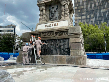 En homenaje al último tlatoani mexica, el INAH entregó la restauración del monumento a Cuauhtémoc