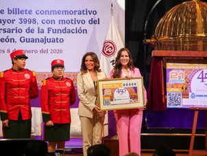 Develan billete de lotería para conmemorar 450 años de la Fundación de León, Guanajuato
