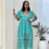 Thumbnail: 24725 TURQUOISE LOW NECK LINE LACE DRESS