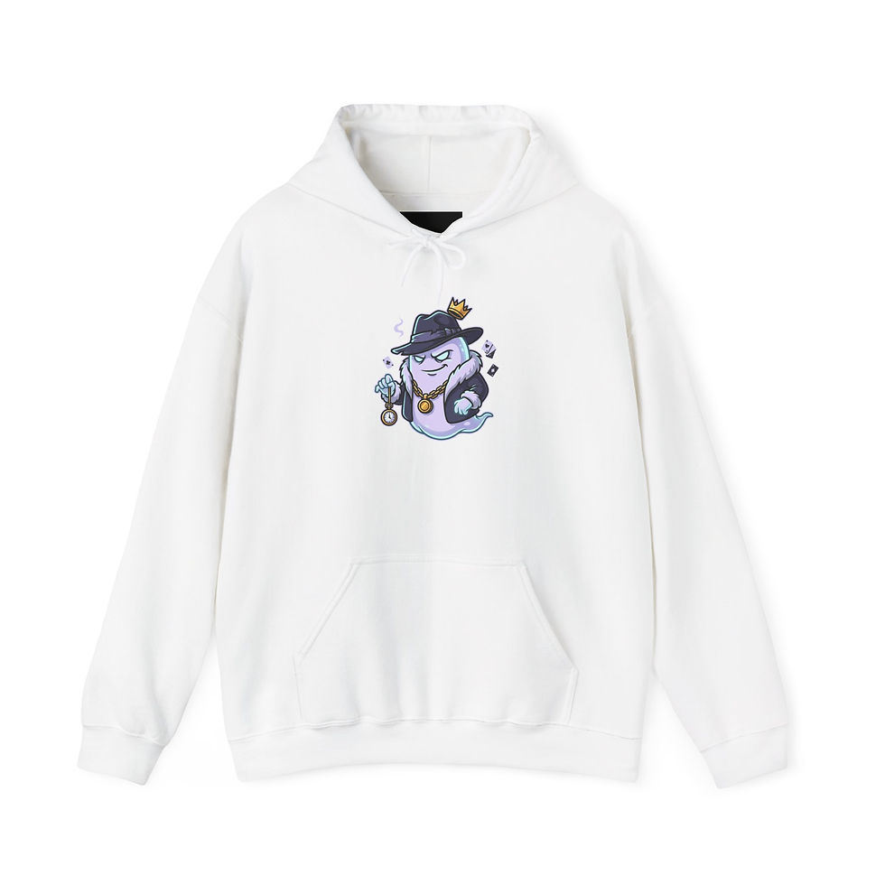 Thumbnail: Cute Wizard Ghost Hoodie – Magical Cat Ghost Witch Graphic Pullover