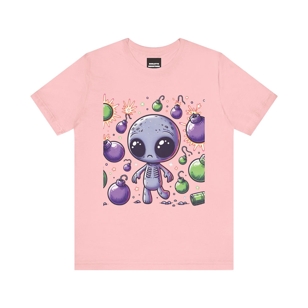 Thumbnail: Cute Alien Graphic Tee - Fun Short Sleeve T-Shirt for Kids & Adults