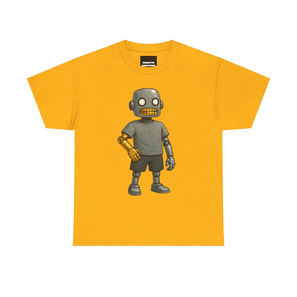 Thumbnail: Playful Robot Graphic Tee for Retro Enthusiasts, Unisex T-Shirt, Casual Wear