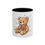 Thumbnail: Teddy Bear Accent Coffee Mug — Cute Heart Scarf Plush Design (11/15oz)