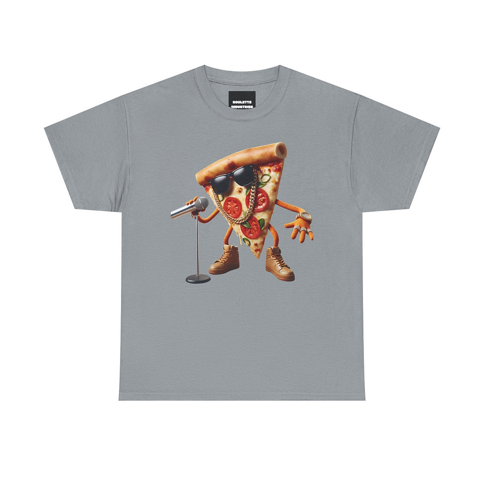 Thumbnail: Cool Pizza Mic Unisex Heavy Cotton Tee - Fun Foodie Shirt,