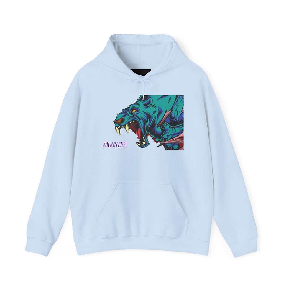 Thumbnail: Monster Graphic Hoodie — Neon Panther Illustration Pullover