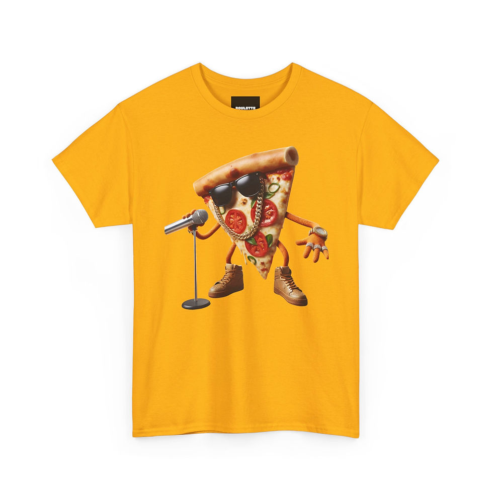 Thumbnail: Cool Pizza Mic Unisex Heavy Cotton Tee - Fun Foodie Shirt,