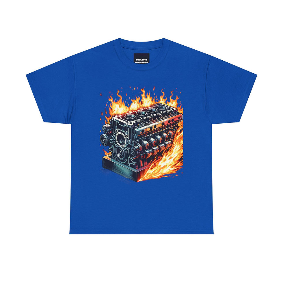 Thumbnail: Engine Fire Unisex Heavy Cotton Tee | Perfect for Car Enthusiasts | Cool Vintage